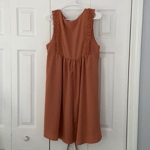 Rust crotchet accent dress